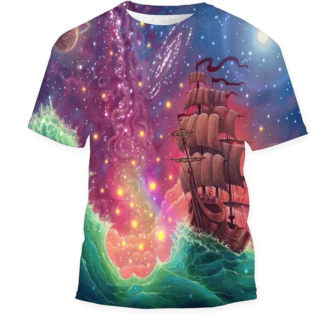 Fantasy Oil Painting Sea Landscape Gift Birthday Holiday - 3D Printed T-shirt