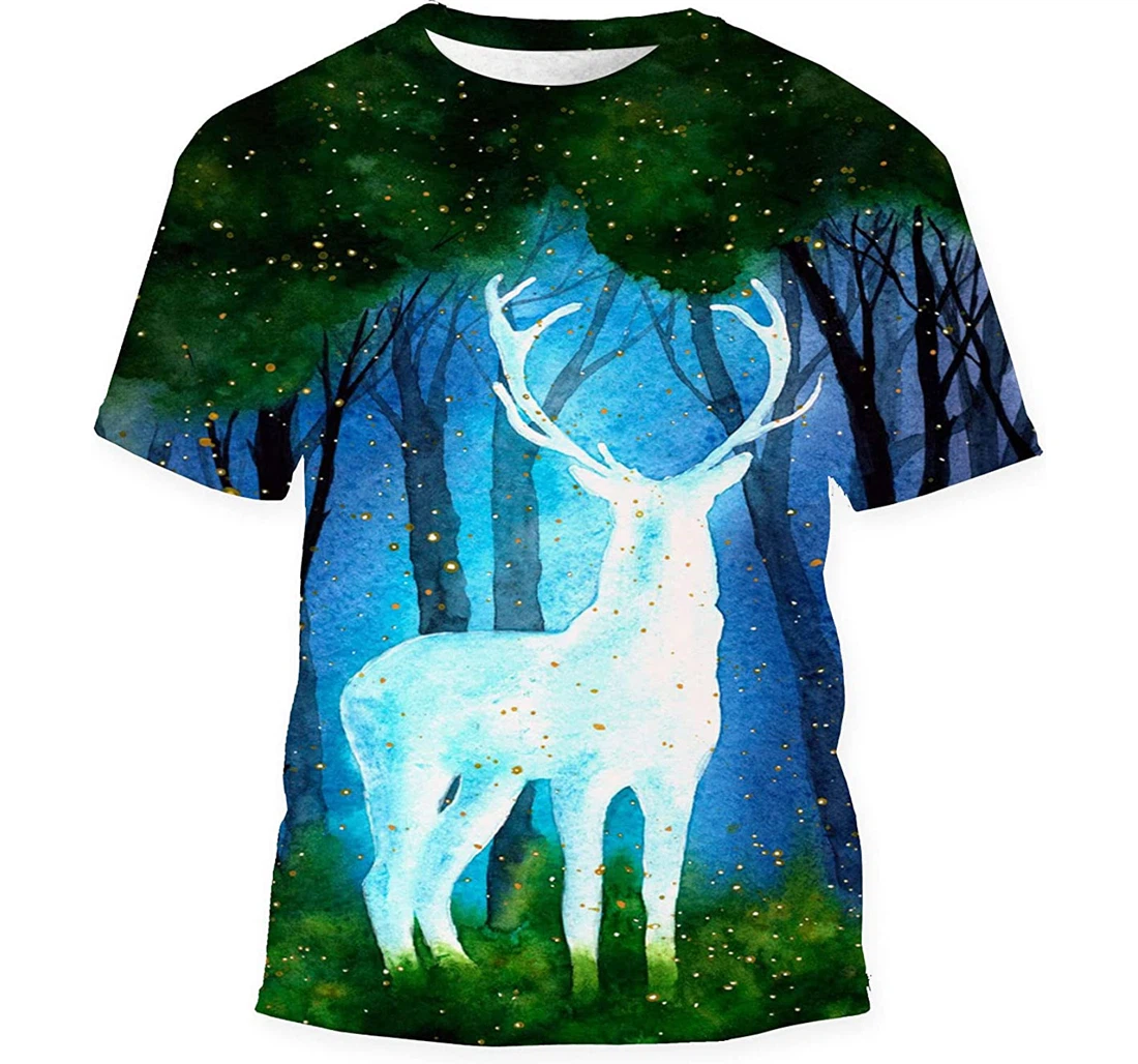 Fairytale Forest Background Trees Gift Birthday Holiday - 3D Printed T-shirt