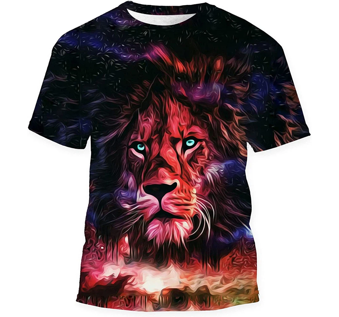 Colorful Lion Head Wallpaper Gift Birthday Holiday - 3D Printed T-shirt