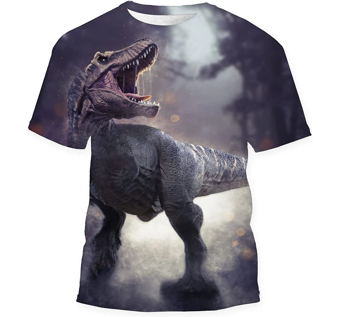 Rendering Tyrannosaurus Rex Roaring Night Gift Birthday Holiday - 3D Printed T-shirt