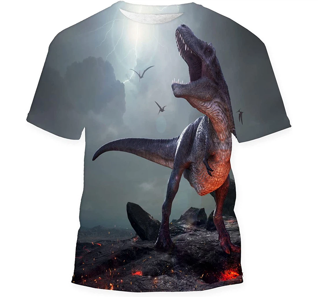 Rendering Tyrannosaurus Rex Near Extinction Gift Birthday Holiday - 3D Printed T-shirt