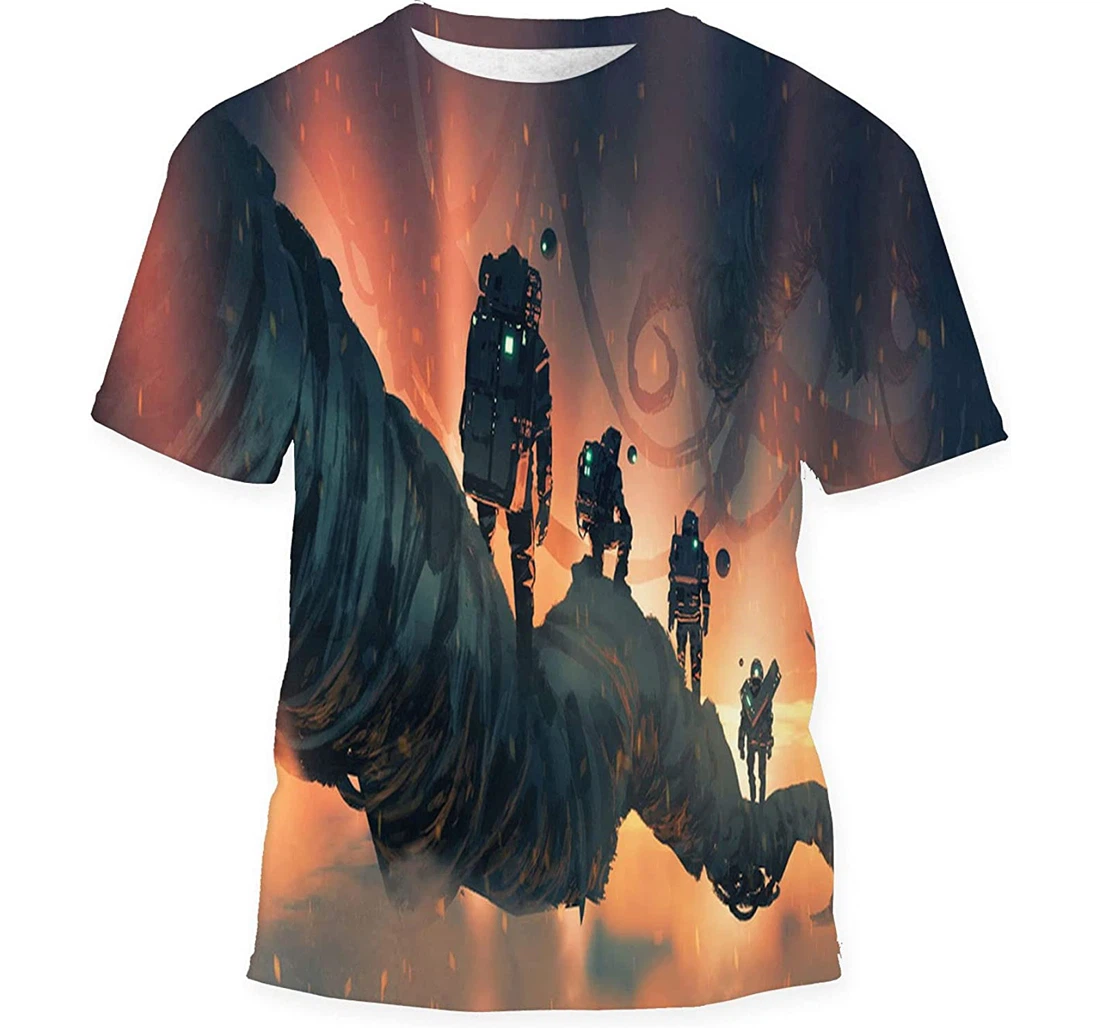 Astronauts Walking On Giant Trees Alien Gift Birthday Holiday - 3D Printed T-shirt