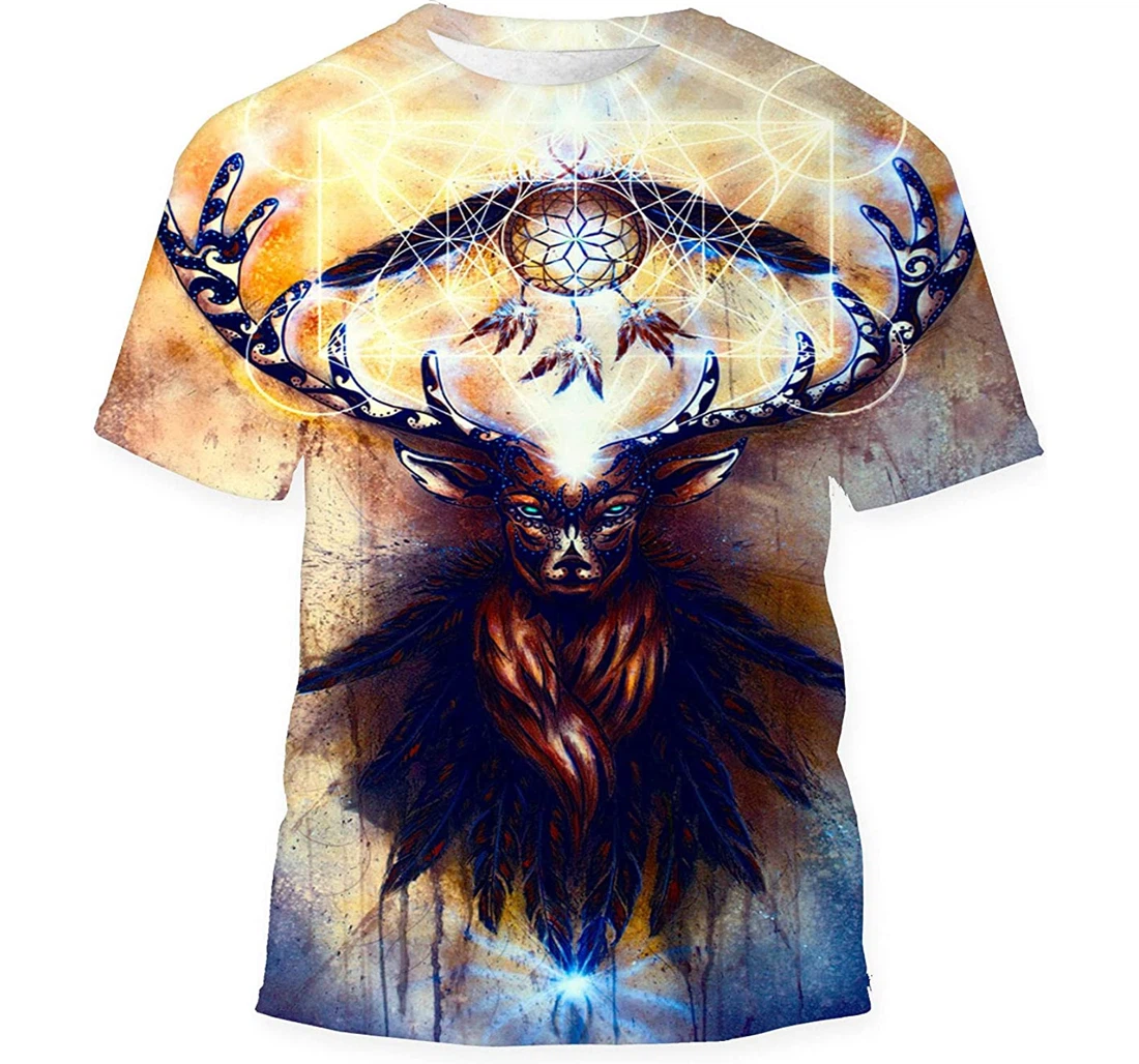 Sacred Deer Spirit Dream Catcher 1 Gift Birthday Holiday - 3D Printed T-shirt