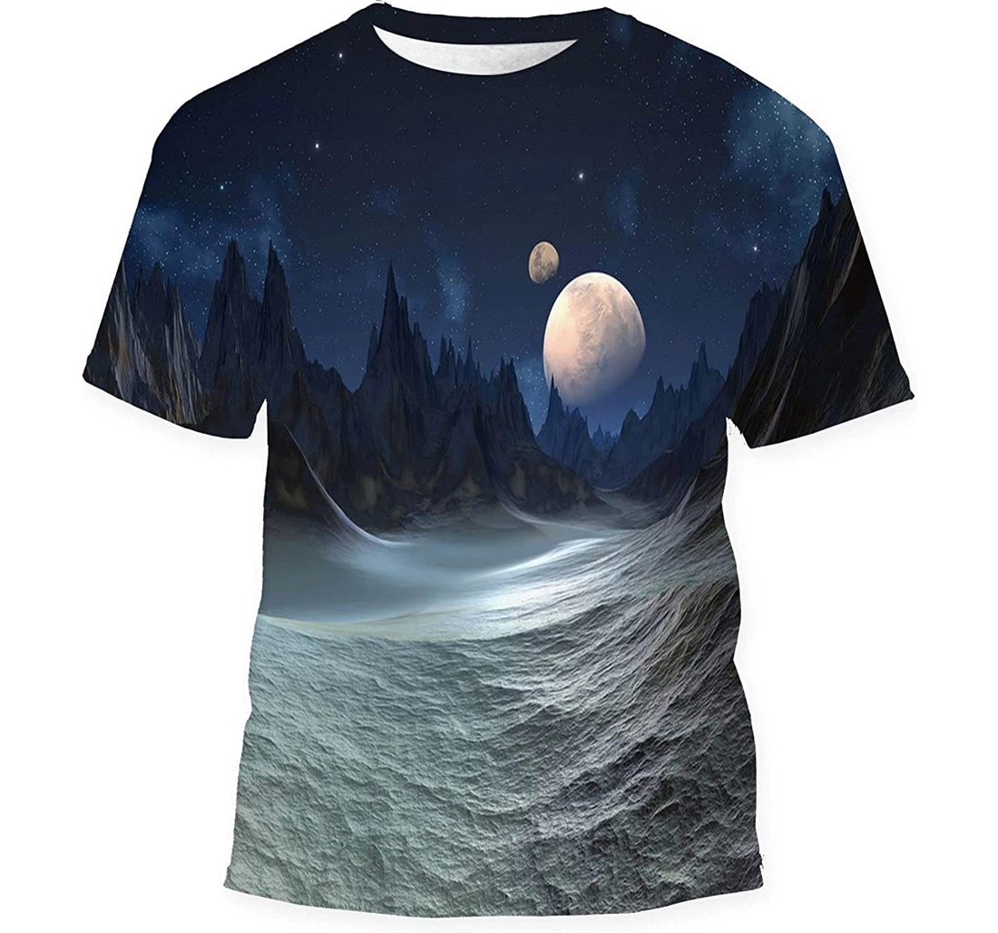 Alien Planet Moons Fantasy Somewhere Universe Gift Birthday Holiday - 3D Printed T-shirt