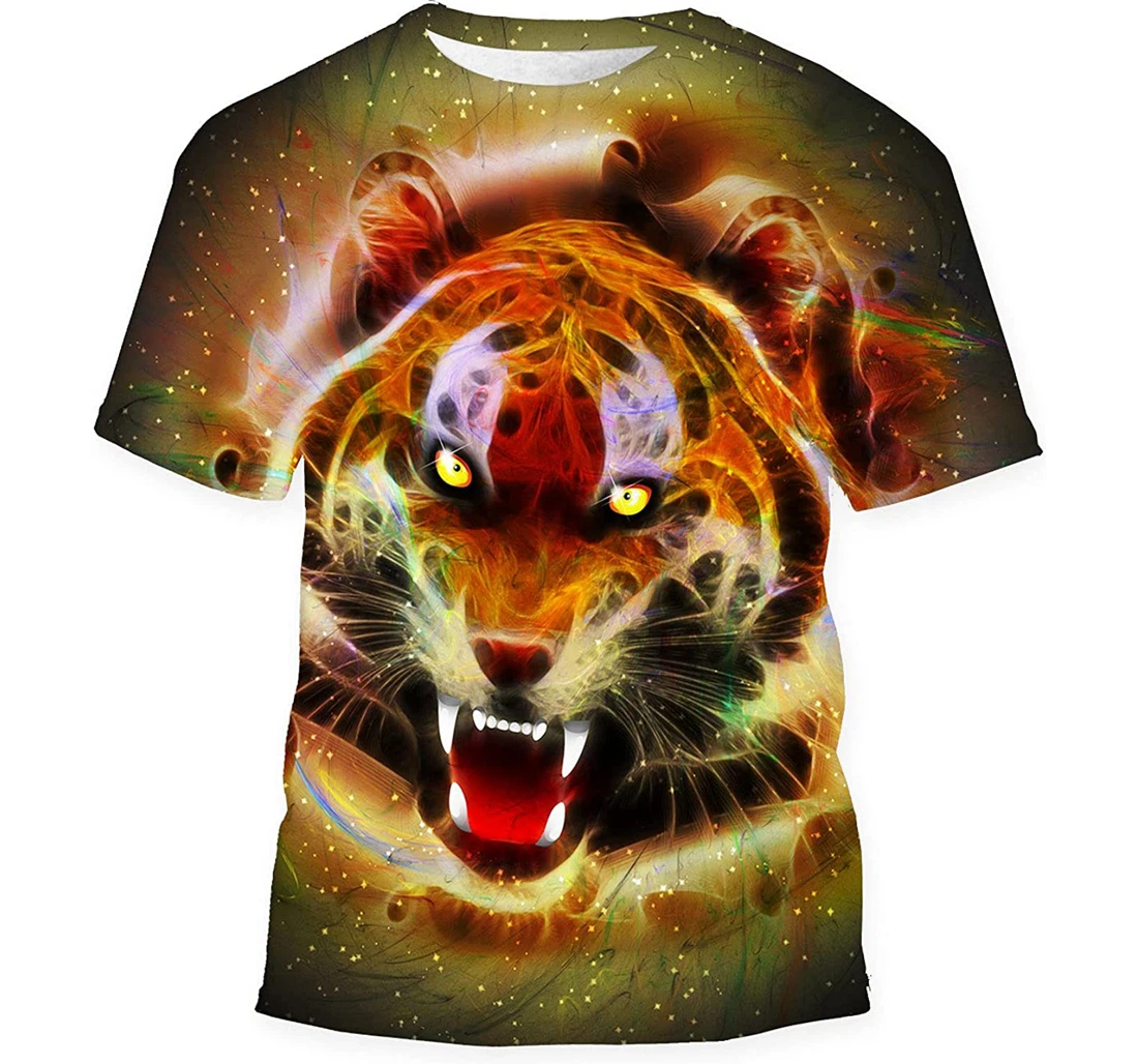 Cosmic Fire Tiger Roar Gift Holiday - 3D Printed T-shirt