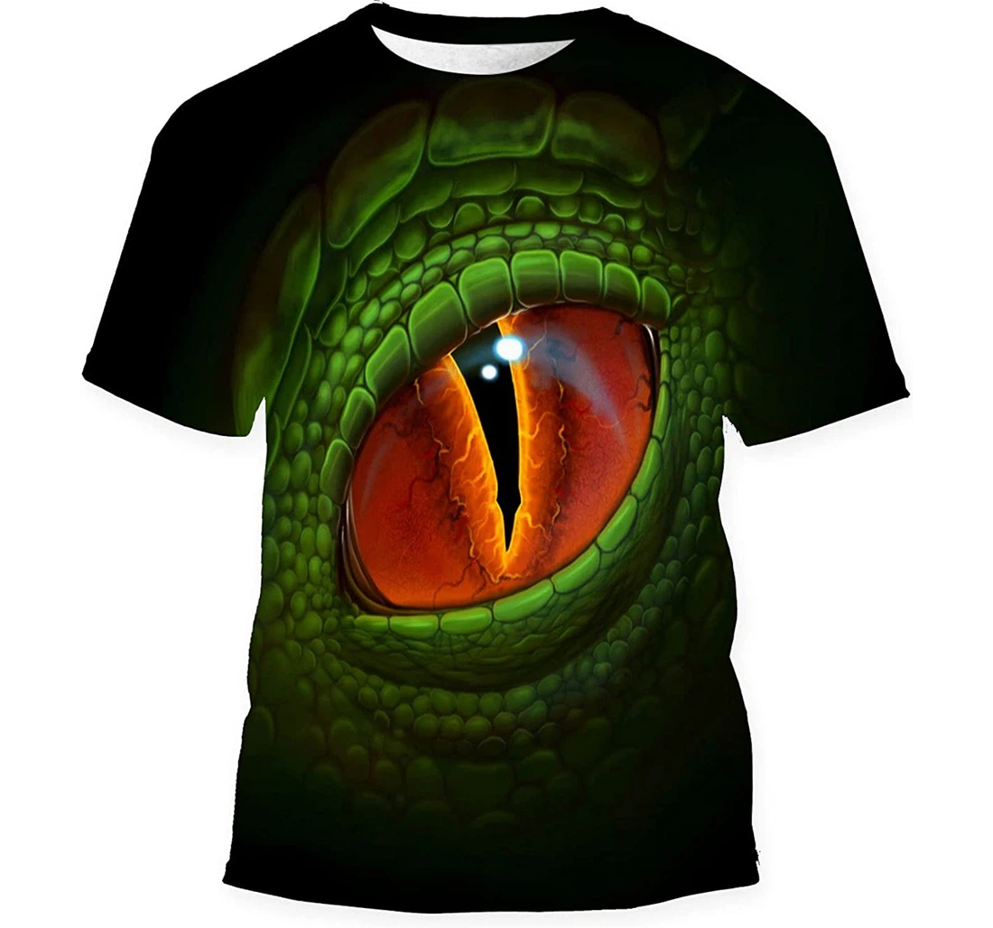 Green Dragons Eye Realistic Painting Gift Birthday Holiday - 3D Printed T-shirt