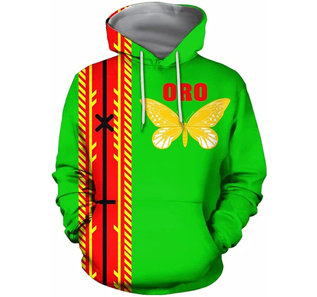 Papua New Guinea Green Lightweight Sportwear Up - 3D Printed Pullover Hoodie