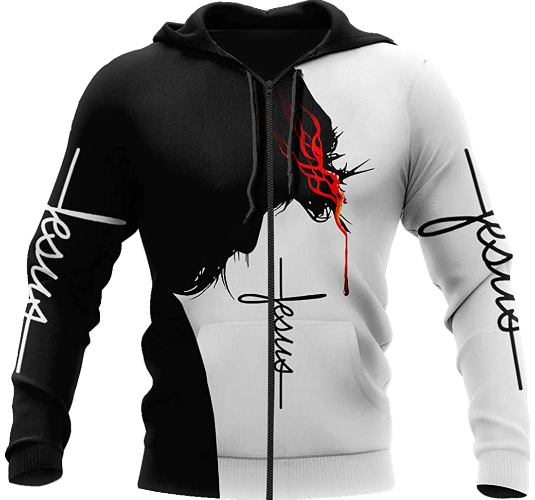 Easter Jesus Cross Lightweight Sportwear Up - 3D Printed Pullover Hoodie