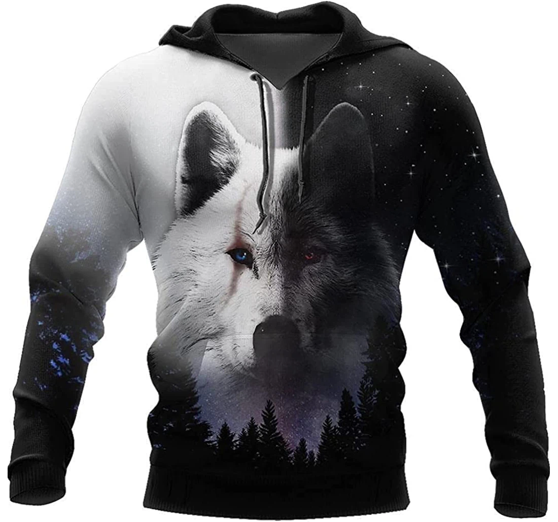 White Wolf Lightweight Sportwear Up - 3D Printed Pullover Hoodie