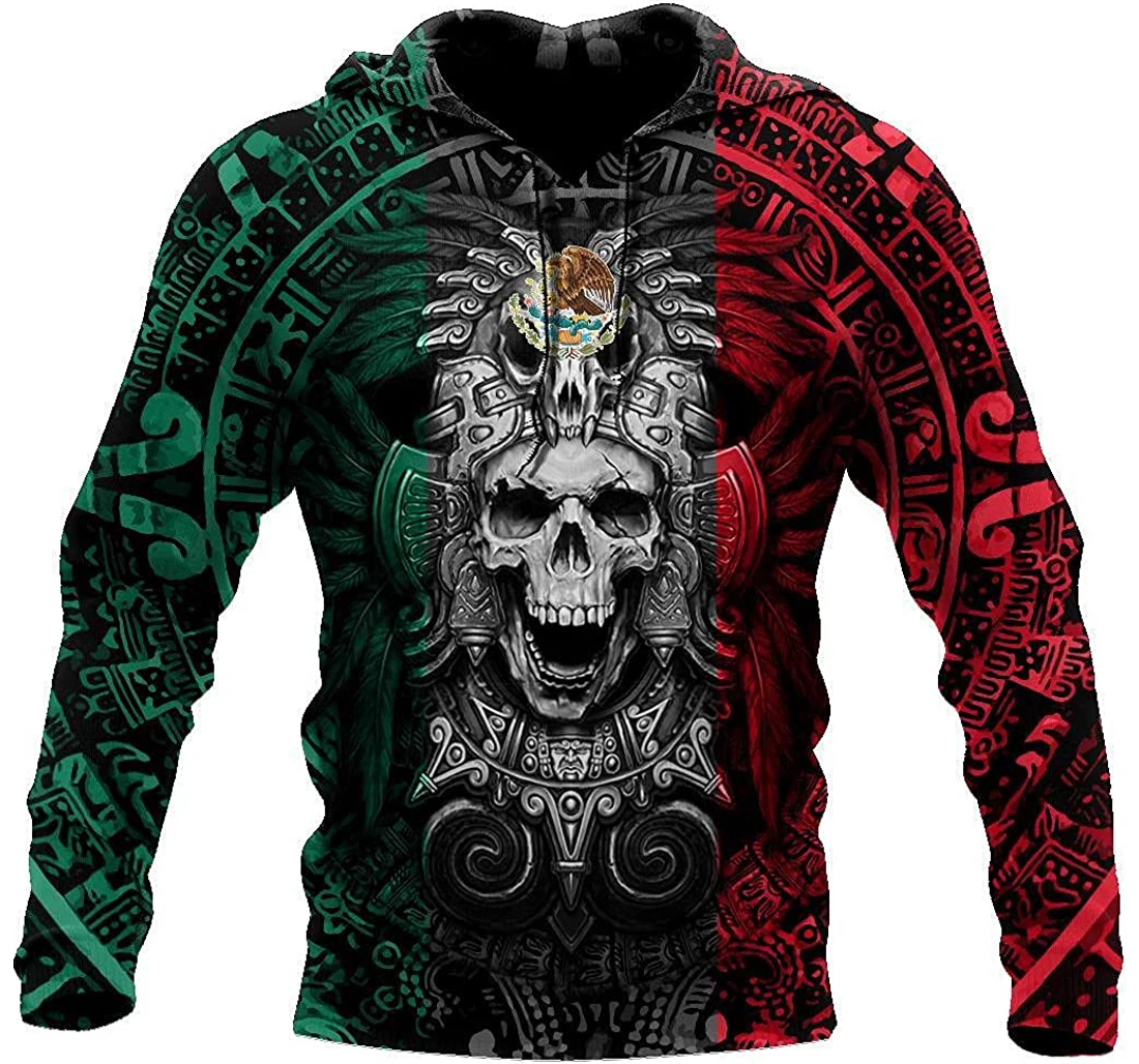 Mexican Aztec Warrior Mexico - 3D Printed Pullover Hoodie