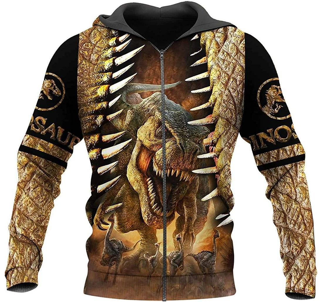 Dinosaur Art Lightweight Sportwear Up - 3D Printed Pullover Hoodie
