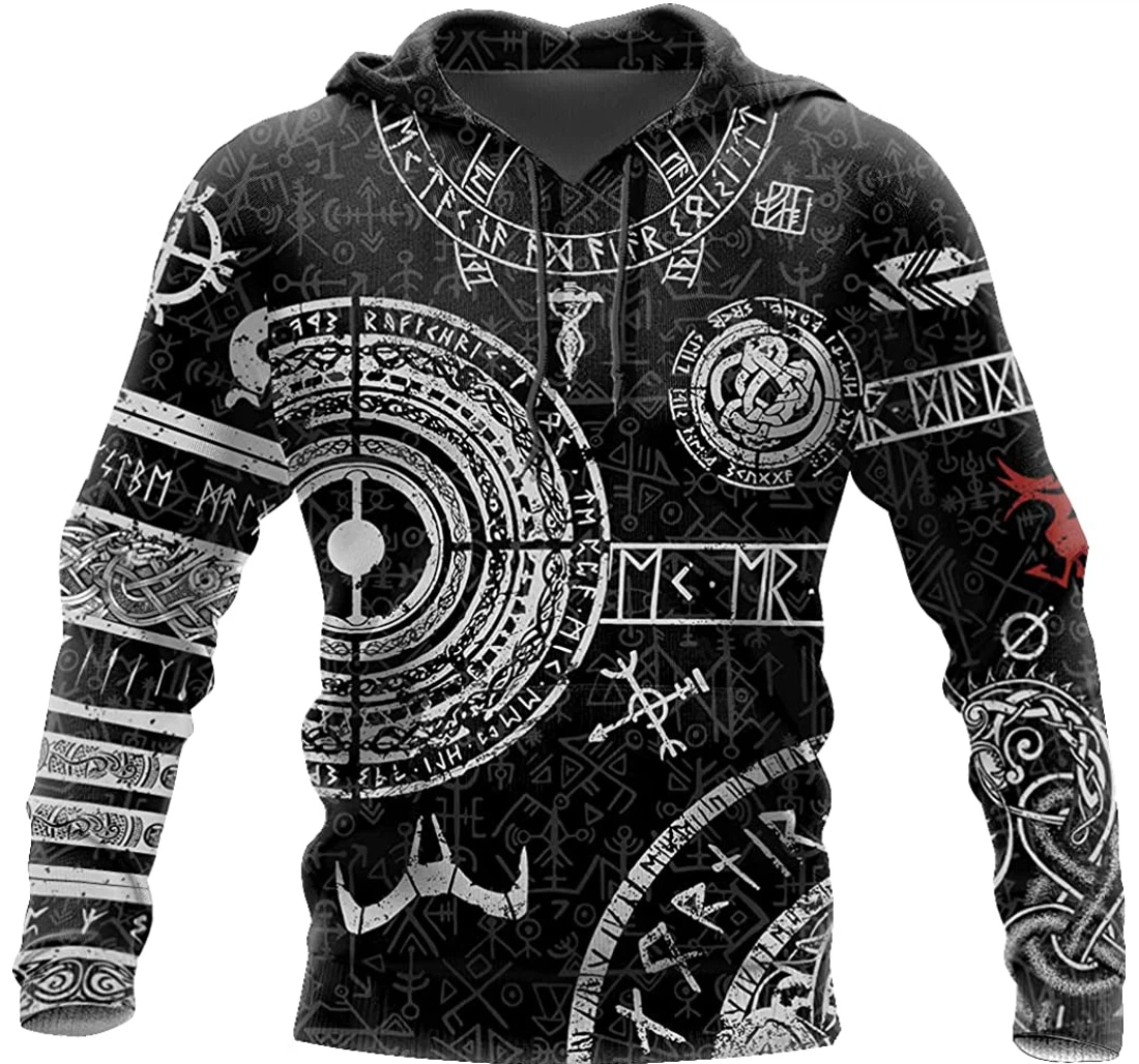 Vikings Tattoo Valhalla Medieval Lightweight Sportwear Up - 3D Printed Pullover Hoodie