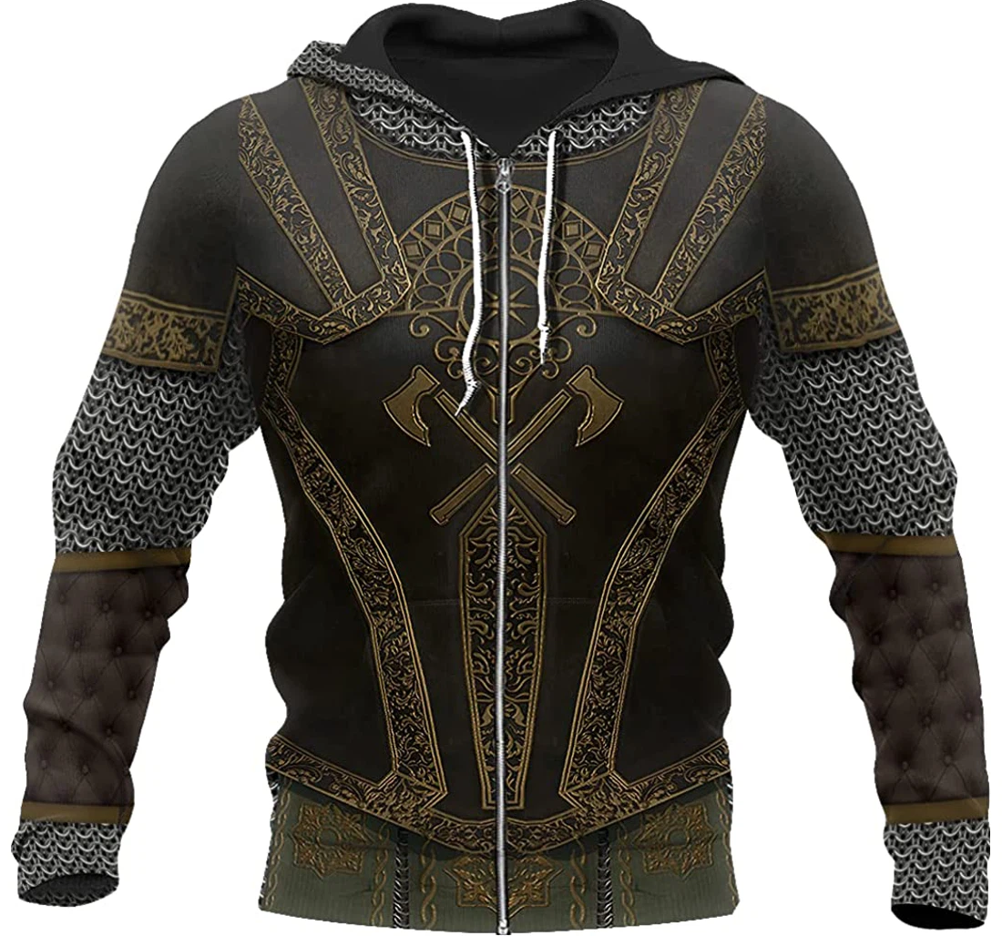 Knight Armor Lightweight Sportwear Up - 3D Printed Pullover Hoodie