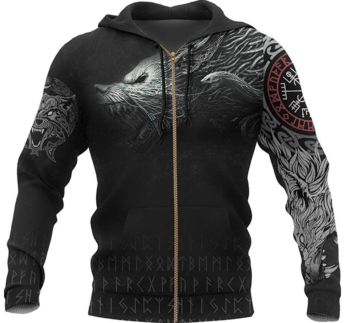 Viking Fenrir Medieval Cosplay Lightweight Sportwear Up - 3D Printed Pullover Hoodie