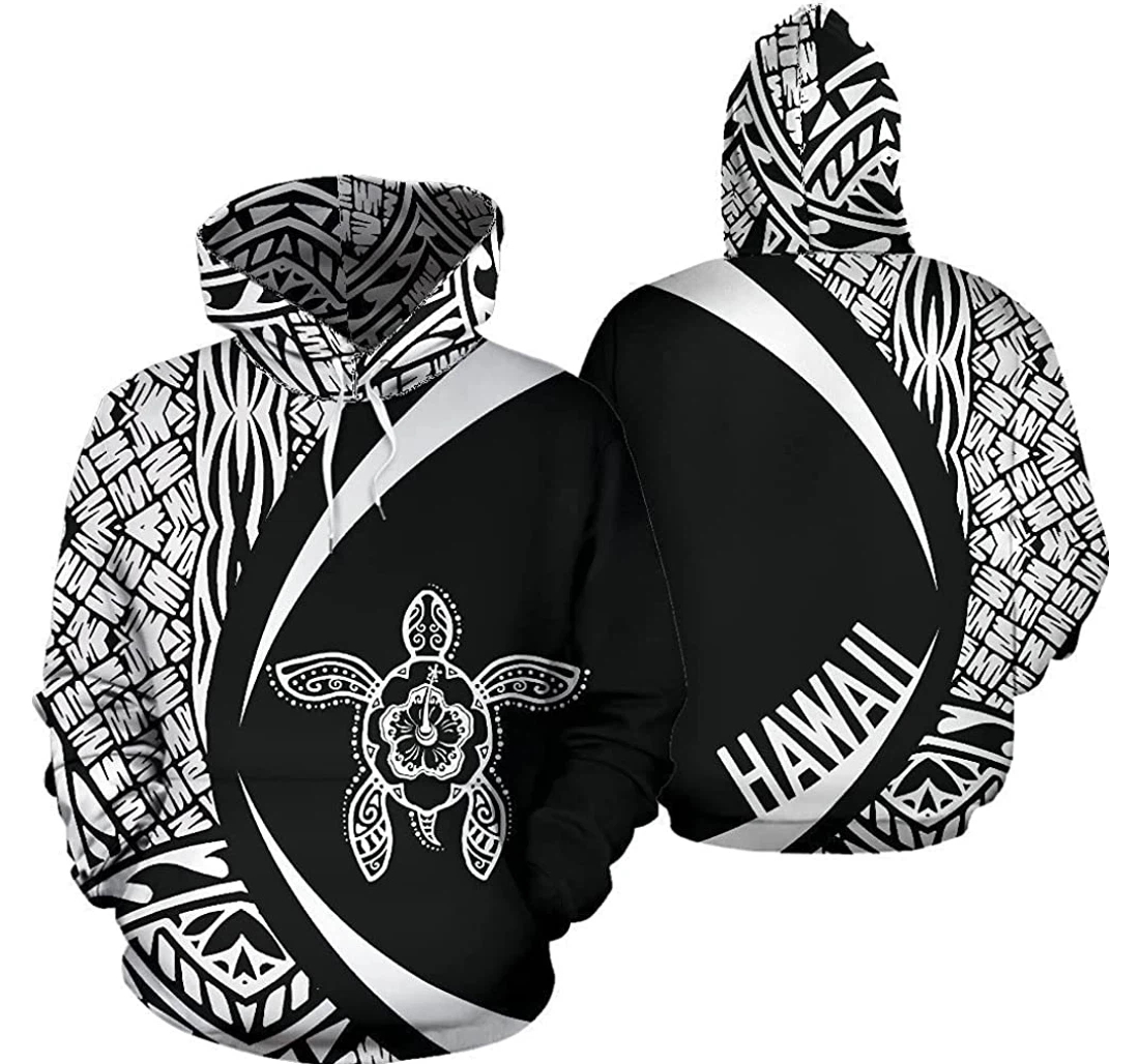Hawaii Turtle Polynesian Lightweight Sportwear Up - 3D Printed Pullover Hoodie