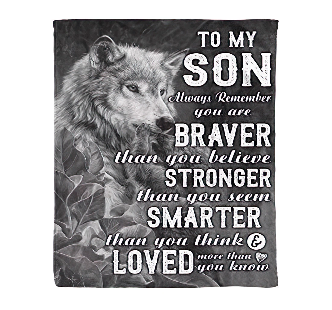 Throw Blanket, Quilt - Wolf Father Mother Love Quote To Son The Best Family On Sherpa Fleece