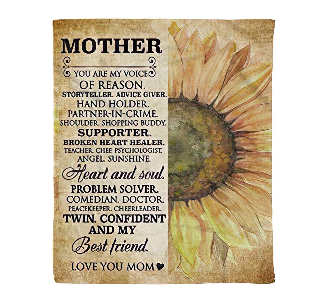 Throw Blanket, Quilt - Mother You Are My Voice Lovely Quotes Sunflower Lovers From Daughter The Best Family On Premium Sherpa Fleece