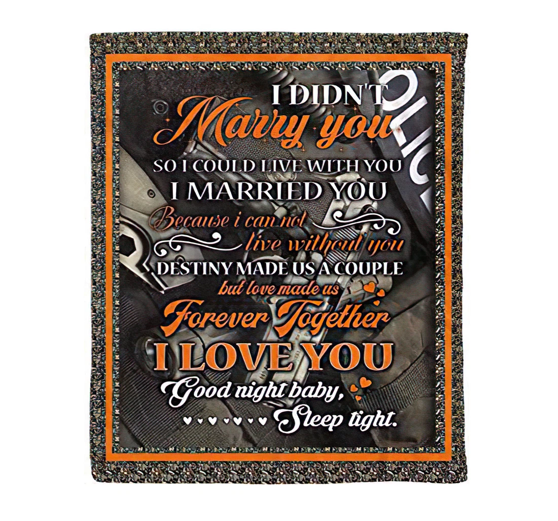 Throw Blanket, Quilt - Good Night Baby Police Officer Wife Lovely Quotes From Husband The Best Family On Premium Sherpa Fleece