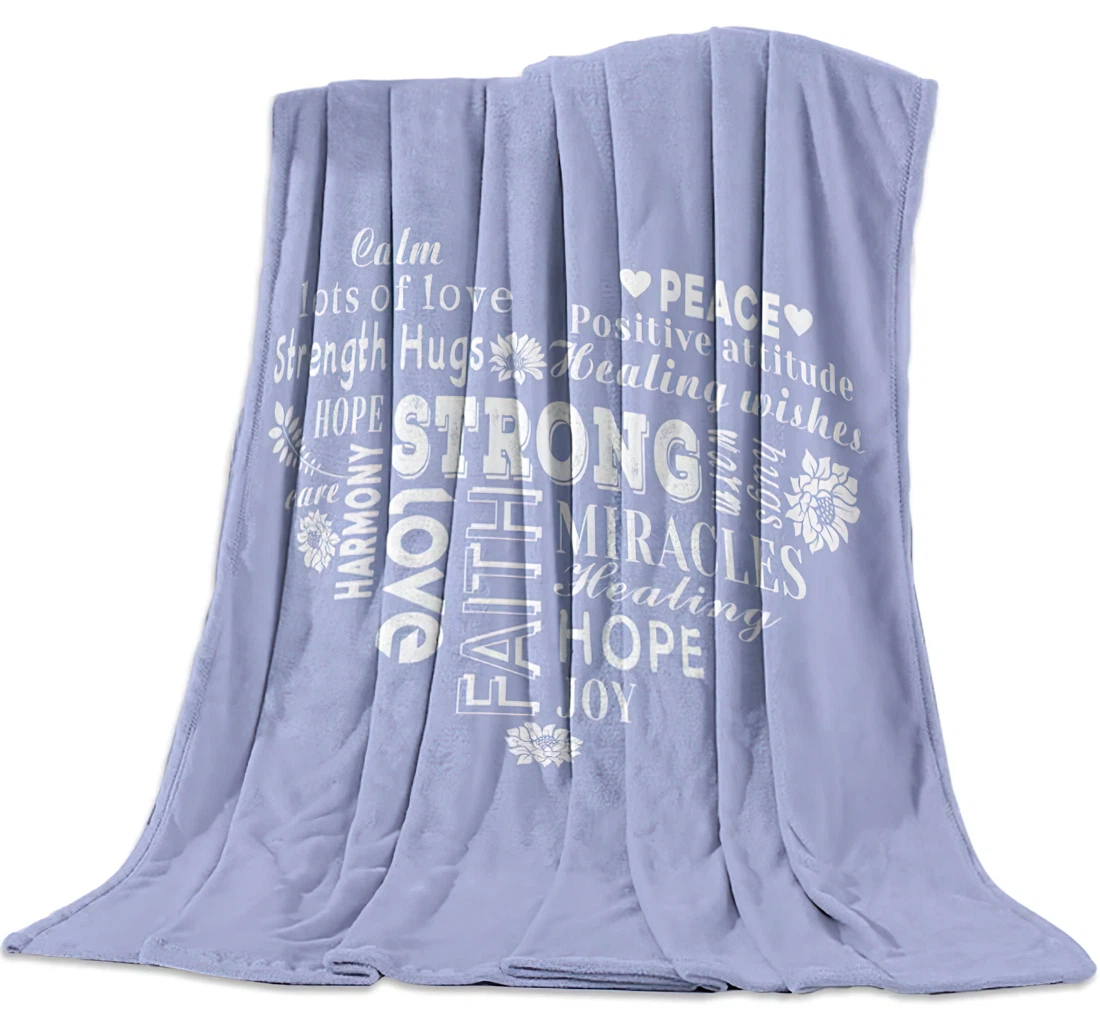 Throw Blanket, Quilt - Strong Love Positive Inspirational Quotes Heart -Purlpe Sherpa Fleece