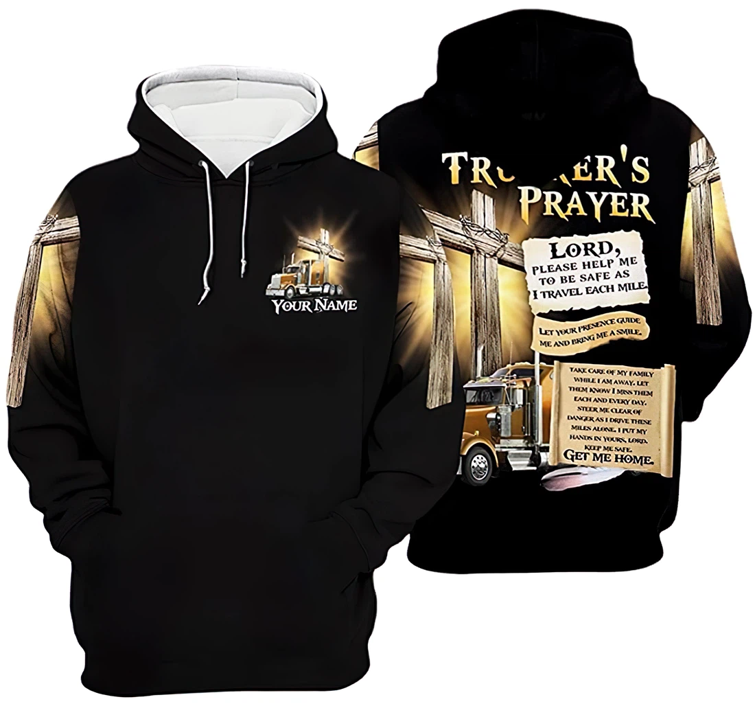 Personalized Name Trucker's Prayer Jesus Dear Lord Included 3D Printed Hoodie