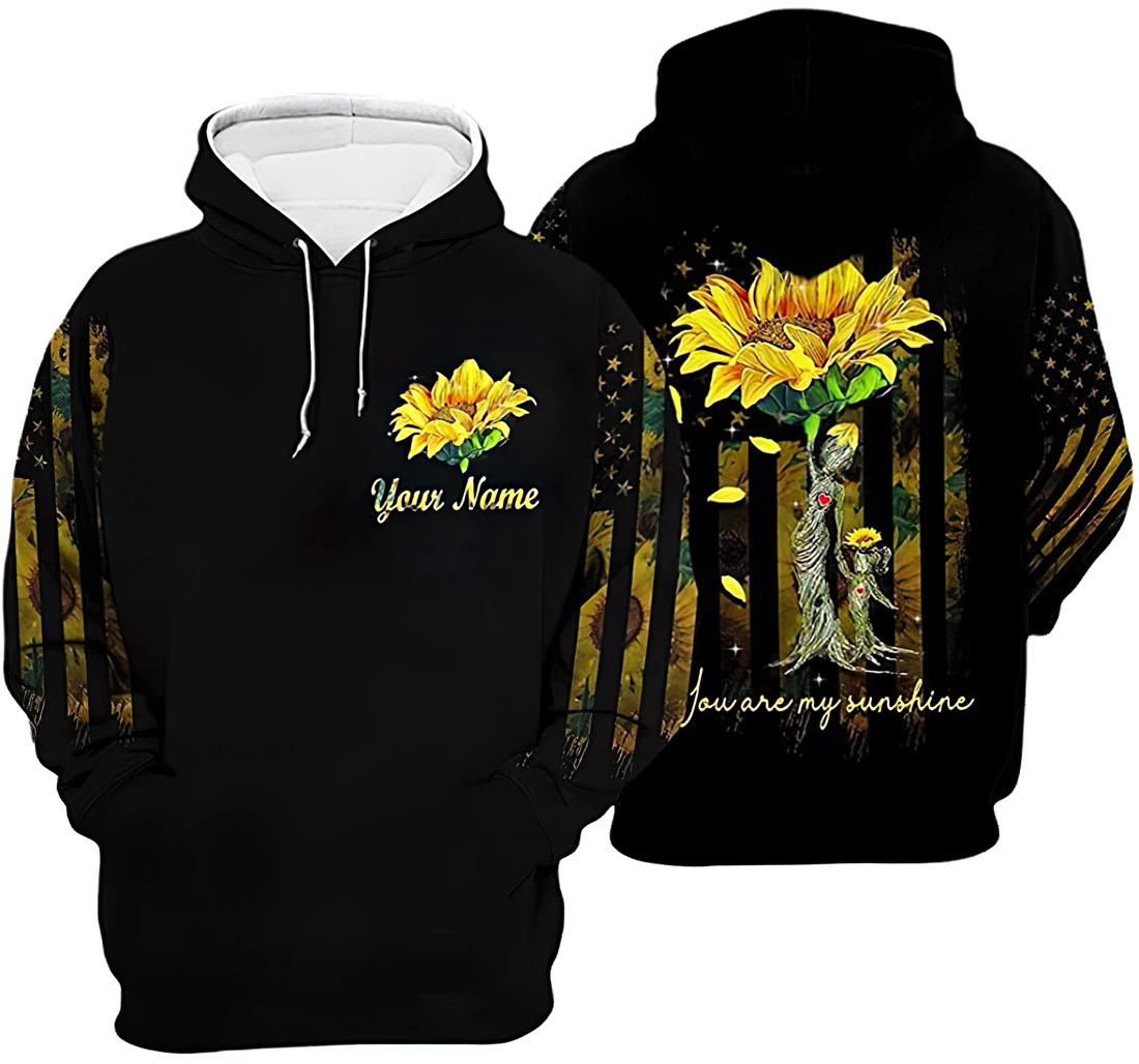 Personalized Name Us Mother's Day Sunflower You Are My Sunshine Included 3D Printed Hoodie