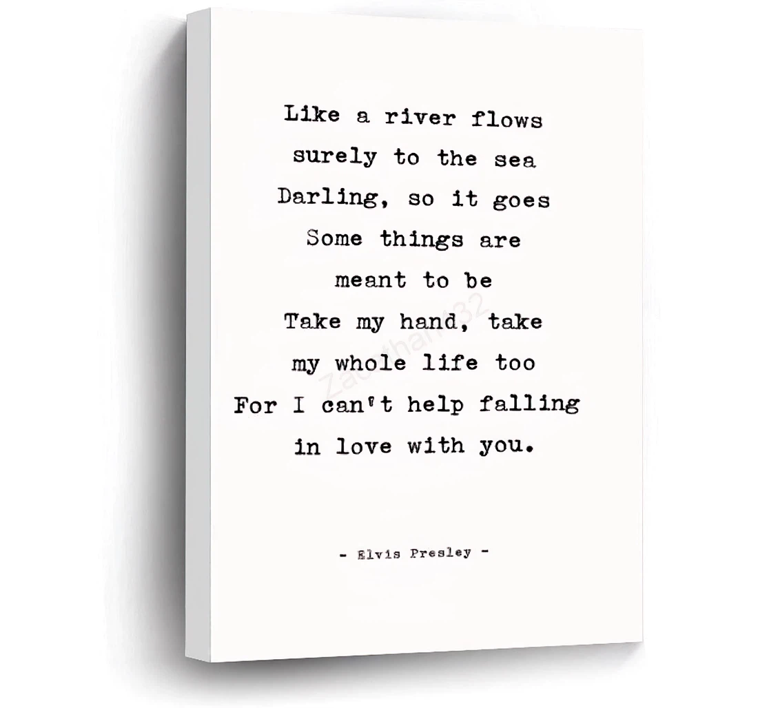Like A River Love Lyric Quots Literary Printed Poster, Framed Canvas, Wall Art
