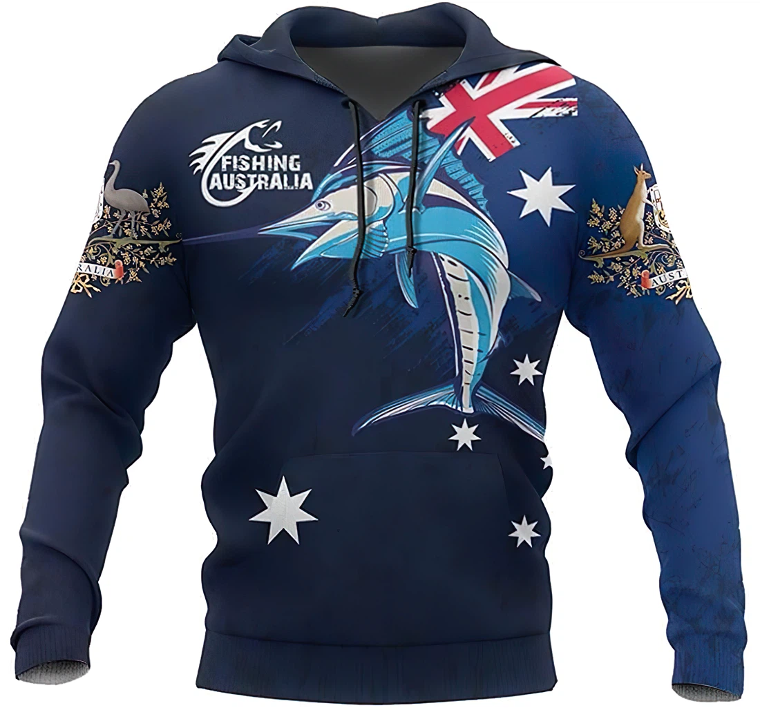 Australia Fishing Special Lightweight Premium Sportwear Up - 3D Printed Pullover Hoodie