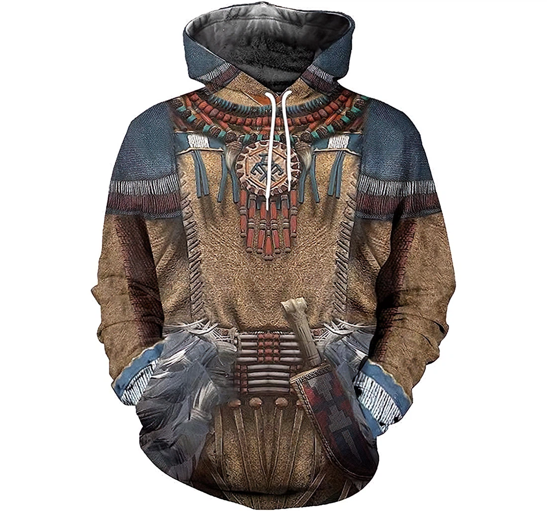 Personalized Native American Long Lightweight Premium Sportwear Up - 3D Printed Pullover Hoodie