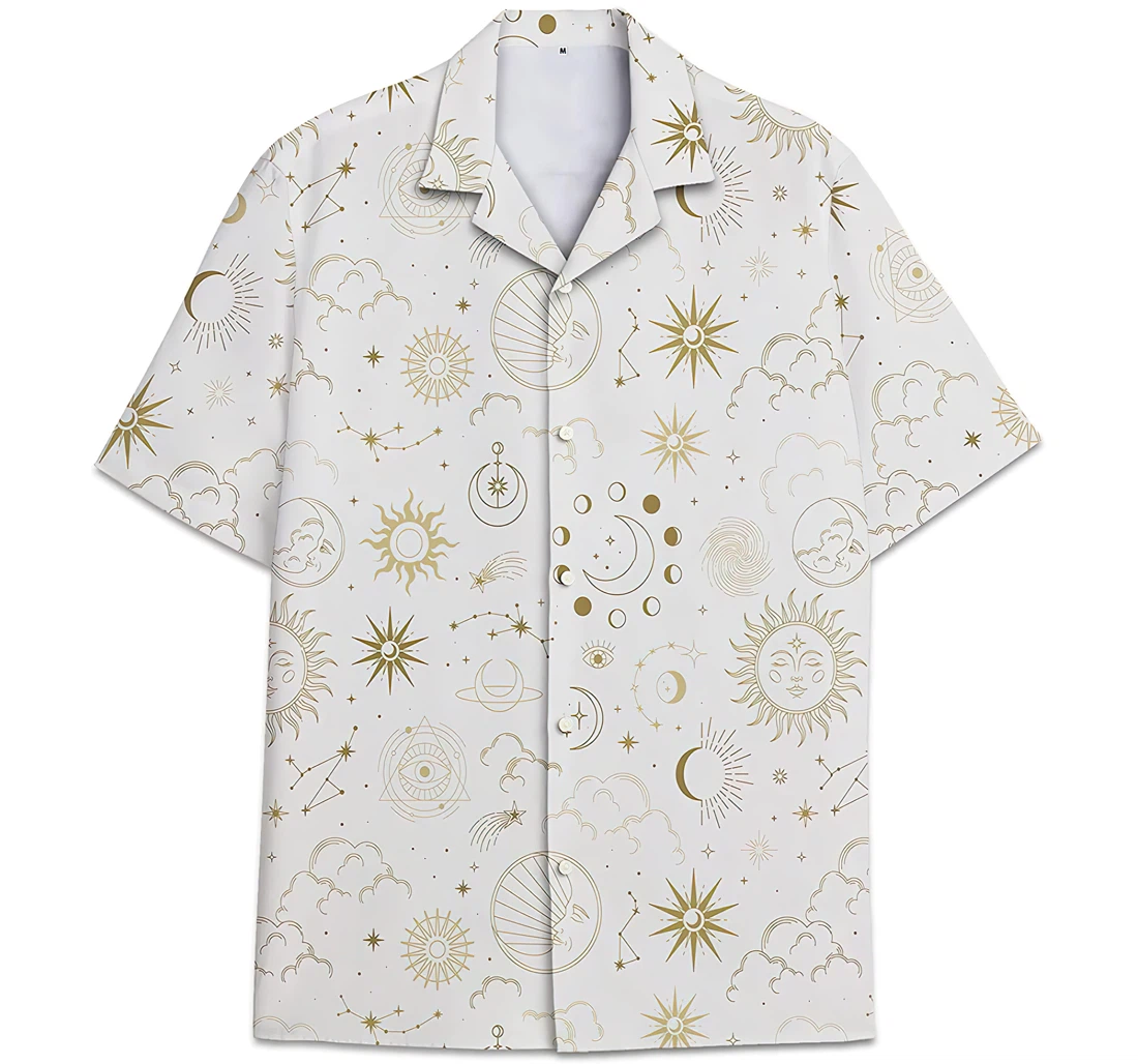 Personalized Pattern Sky Pattern Hawaiian Shirt, Button Up Aloha Shirt For Men, Women
