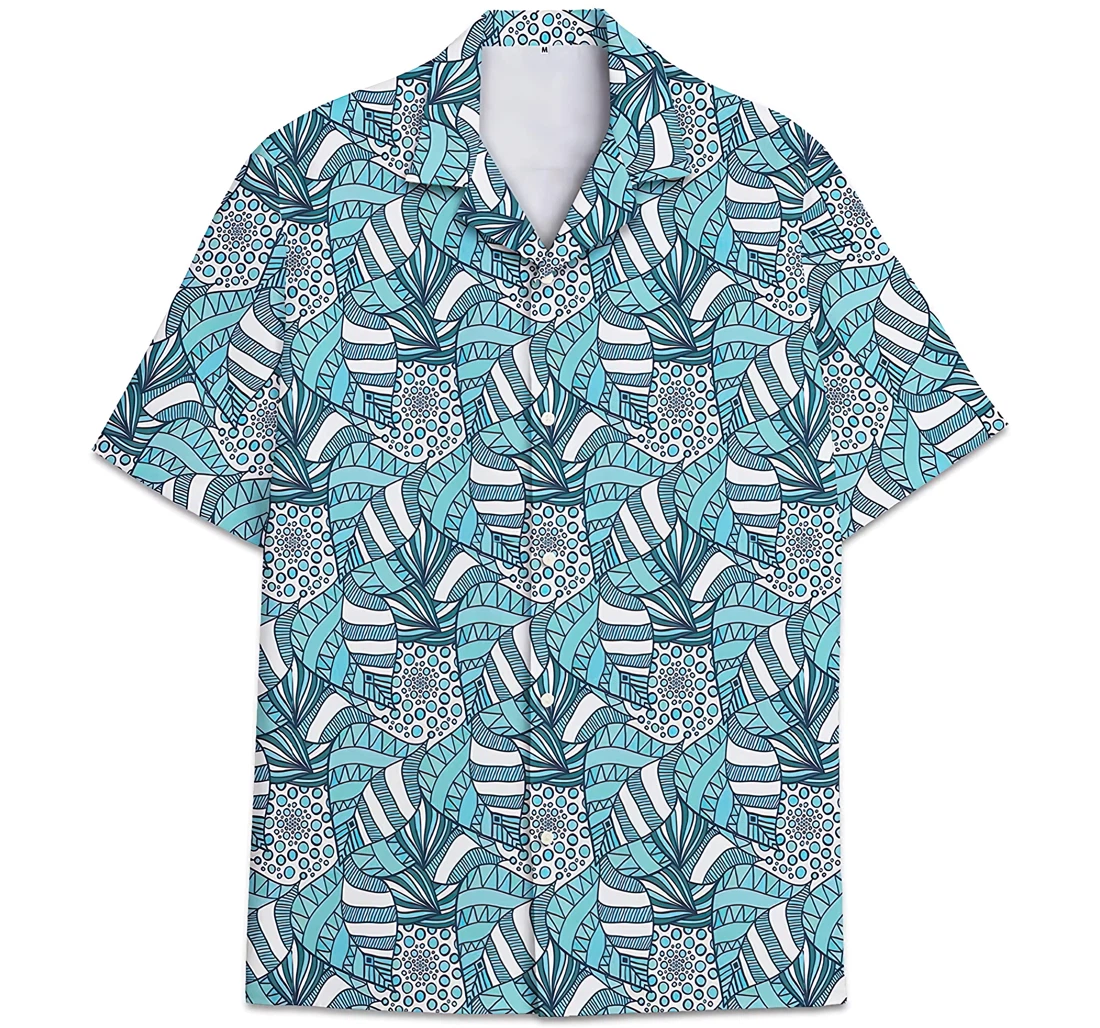 Personalized Pattern Leaves Pattern Hawaiian Shirt, Button Up Aloha Shirt For Men, Women