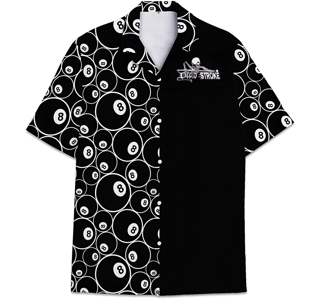 Billiards Pattern Dead Hawaiian Shirt, Button Up Aloha Shirt For Men, Women