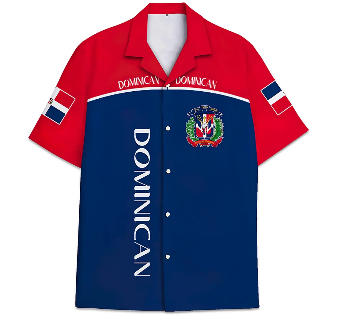 Personalized Dominica Map Flags Pattern Expat Hawaiian Shirt, Button Up Aloha Shirt For Men, Women