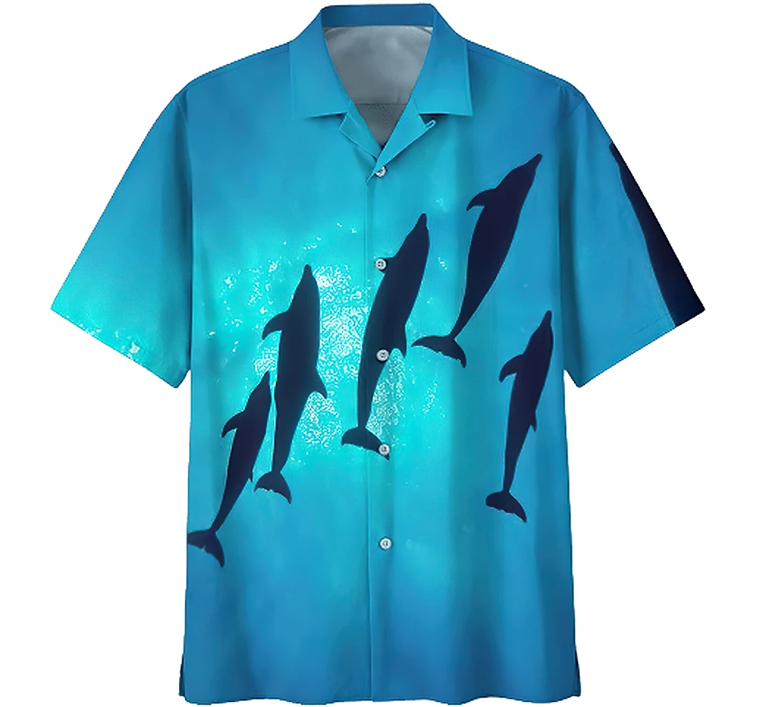 Personalized Dolphin Soft Full Print Casual Short Sleeves Full S-5xl Mp_ Hawaiian Shirt, Button Up Aloha Shirt For Men, Women