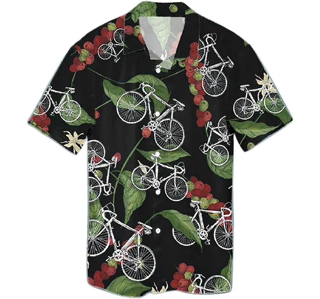 Personalized Bicycle Soft Casual Hawaiian Shirt, Button Up Aloha Shirt For Men, Women