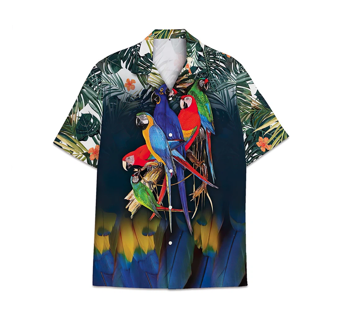 Personalized Parrtots Funny Beach Shirts Hawaiian Shirt, Button Up Aloha Shirt For Men, Women