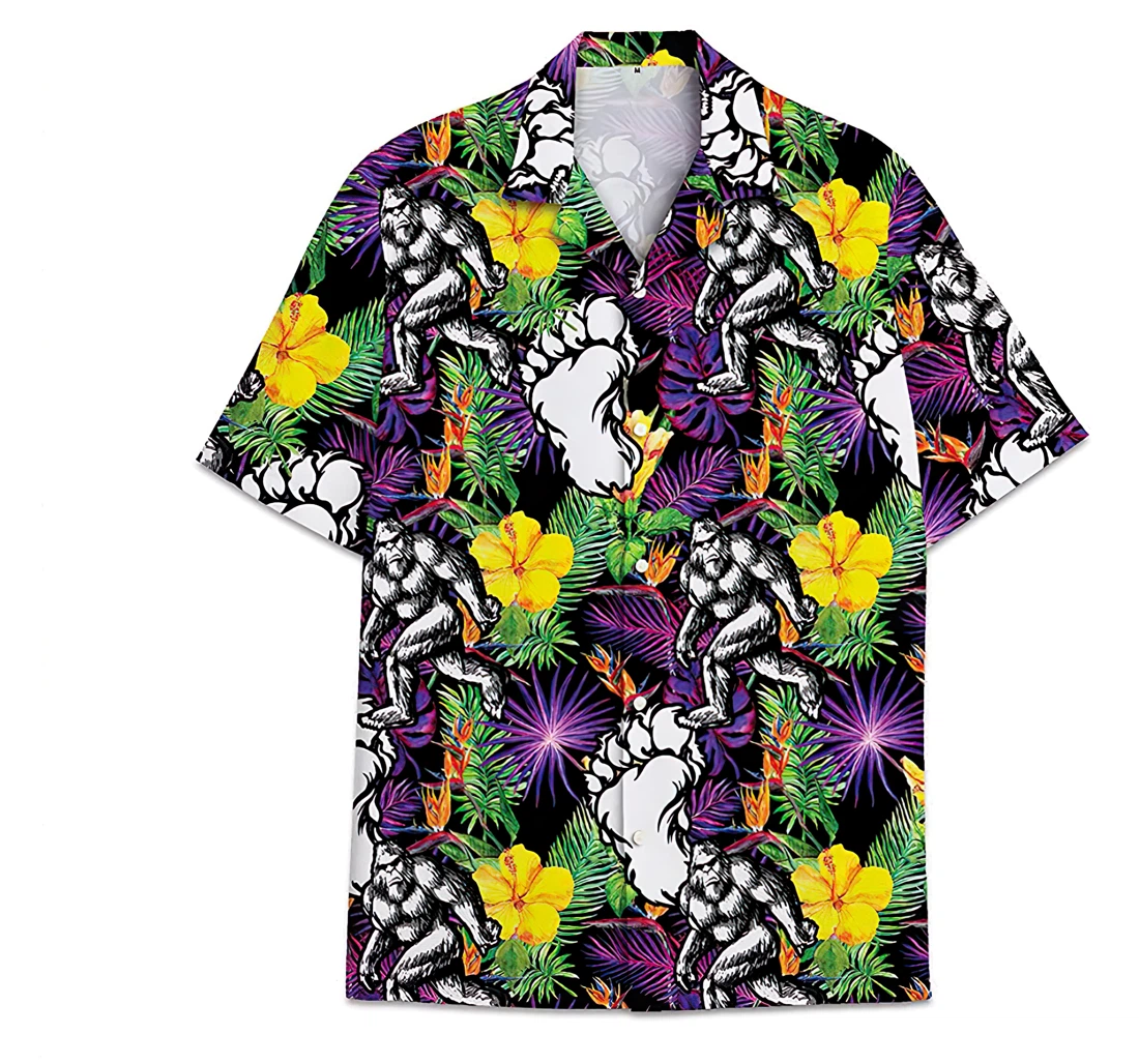 Personalized Bigfoot Funny Beach Shirts Hawaiian Shirt, Button Up Aloha Shirt For Men, Women