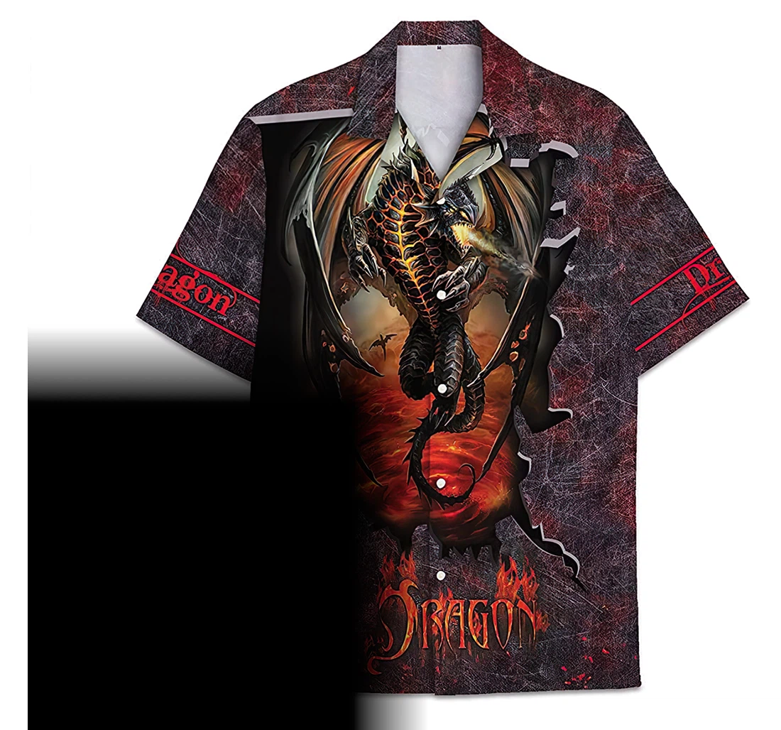 Personalized Dragon Fire Funny Beach Shirts Hawai Hawaiian Shirt, Button Up Aloha Shirt For Men, Women