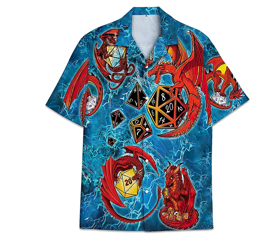 Personalized Dragon Playing Funny Beach Shirts Hawai Hawaiian Shirt, Button Up Aloha Shirt For Men, Women
