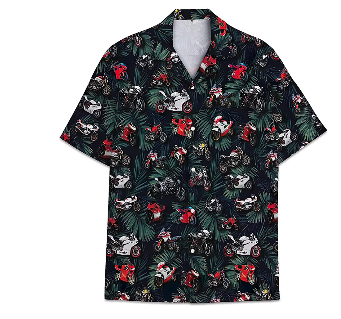 Personalized Motobike Funny Beach Shirts Hawaiian Shirt, Button Up Aloha Shirt For Men, Women