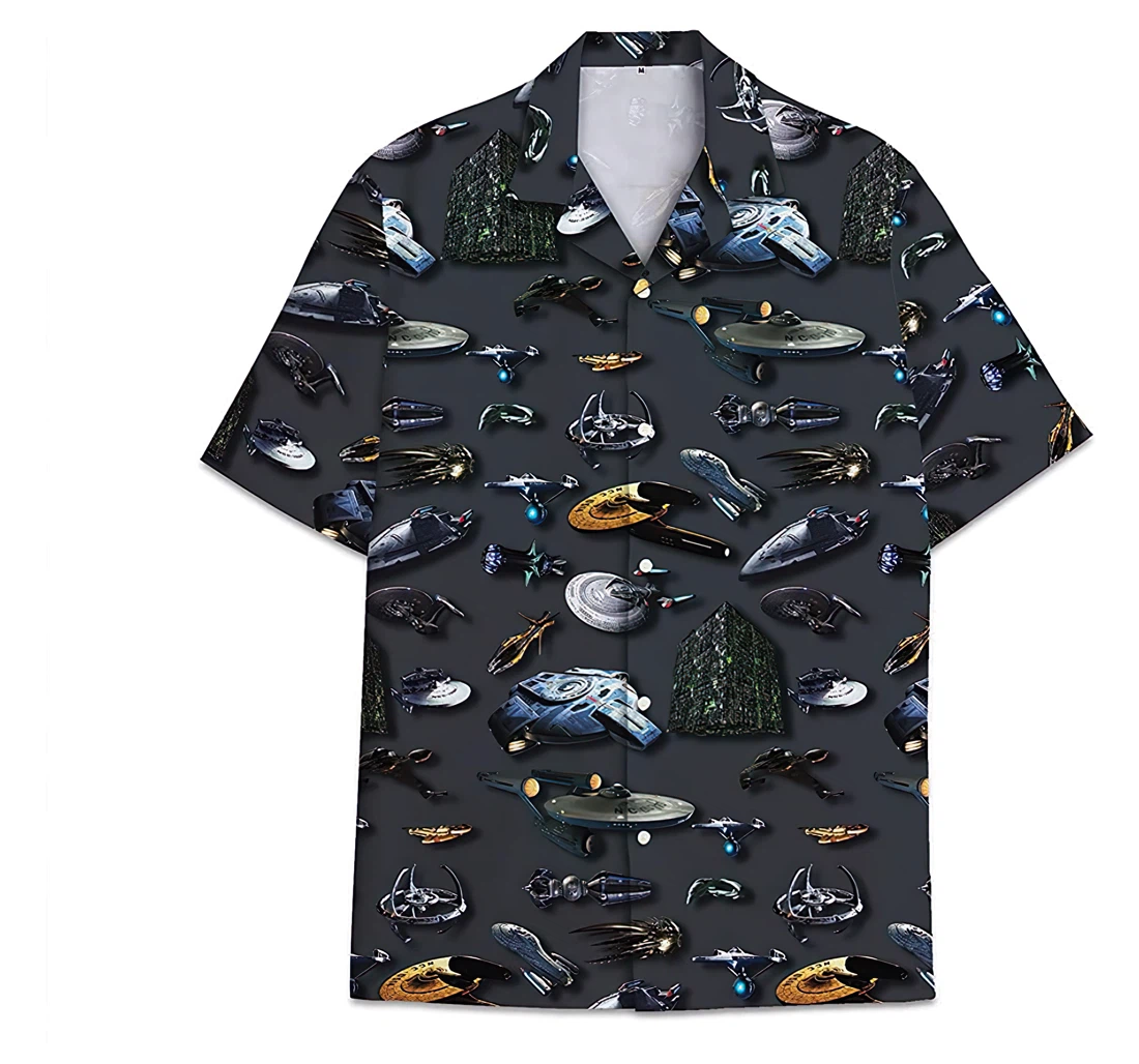 Personalized Spaceship Funny Beach Shirts Hawai Hawaiian Shirt, Button Up Aloha Shirt For Men, Women