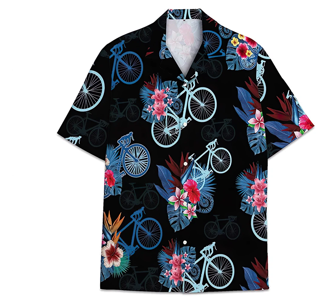 Personalized Bicycle Funny Beach Shirts Hawai Hawaiian Shirt, Button Up Aloha Shirt For Men, Women