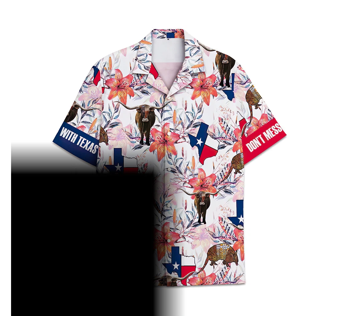 Personalized National Texas Long Horn Funny Beach Shirts Hawaiian Shirt, Button Up Aloha Shirt For Men, Women