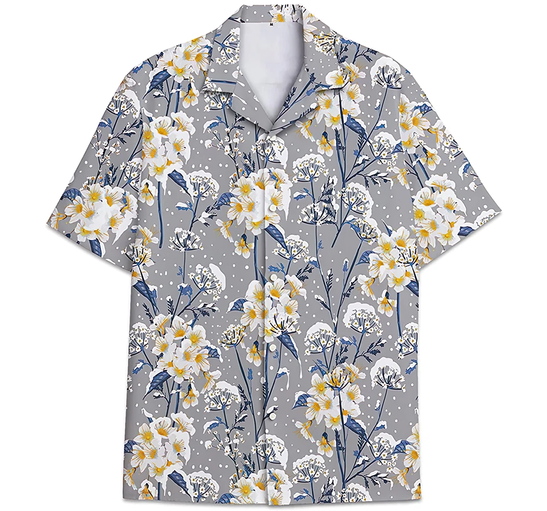 Personalized Leaves Short Tall Hawaiian Shirt, Button Up Aloha Shirt For Men, Women