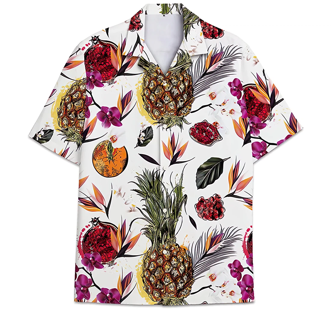 Personalized Pineapple Figs Strelitzia Reginae Leaves Hawaiian Shirt, Button Up Aloha Shirt For Men, Women