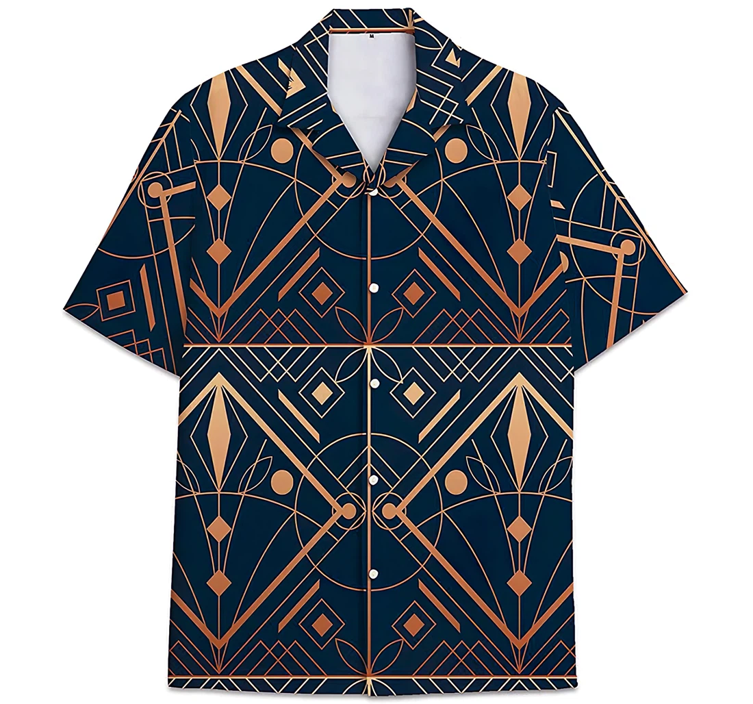 Personalized Pattern Texture Pattern Hawaiian Shirt, Button Up Aloha Shirt For Men, Women