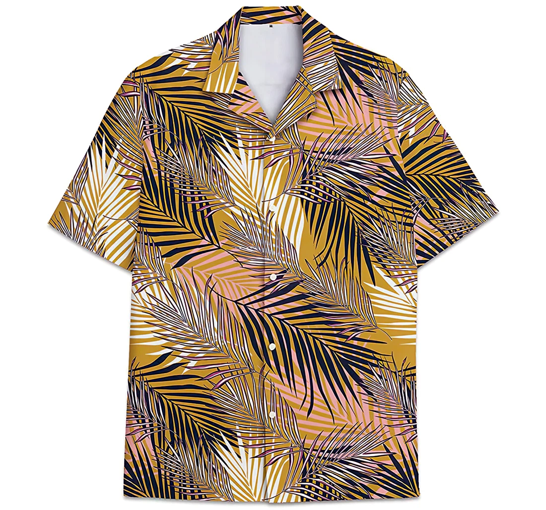 Personalized Coconut Leaves Pattern Hawaiian Shirt, Button Up Aloha Shirt For Men, Women