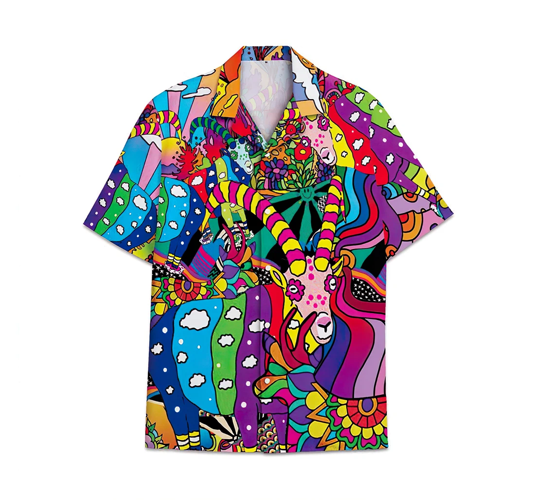Personalized Hippie Antelope Funny Beach Shirts Hawaiian Shirt, Button Up Aloha Shirt For Men, Women