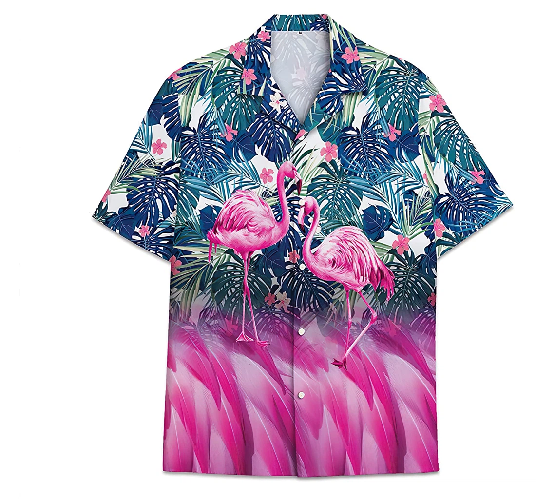 Personalized Flamingo Funny Beach Shirts Hawaiian Shirt, Button Up Aloha Shirt For Men, Women