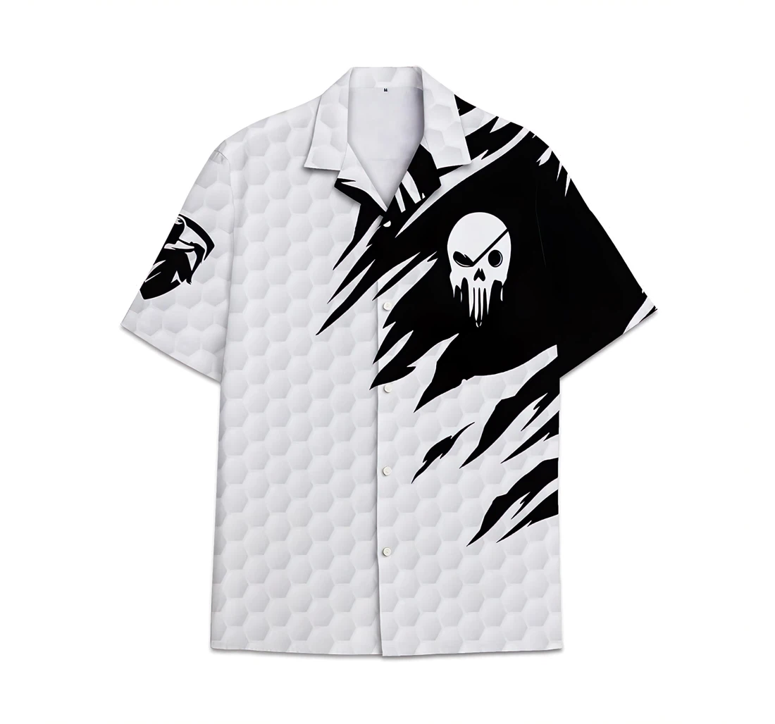 Personalized Golf Skull Funny Beach Shirts Hawai Hawaiian Shirt, Button Up Aloha Shirt For Men, Women