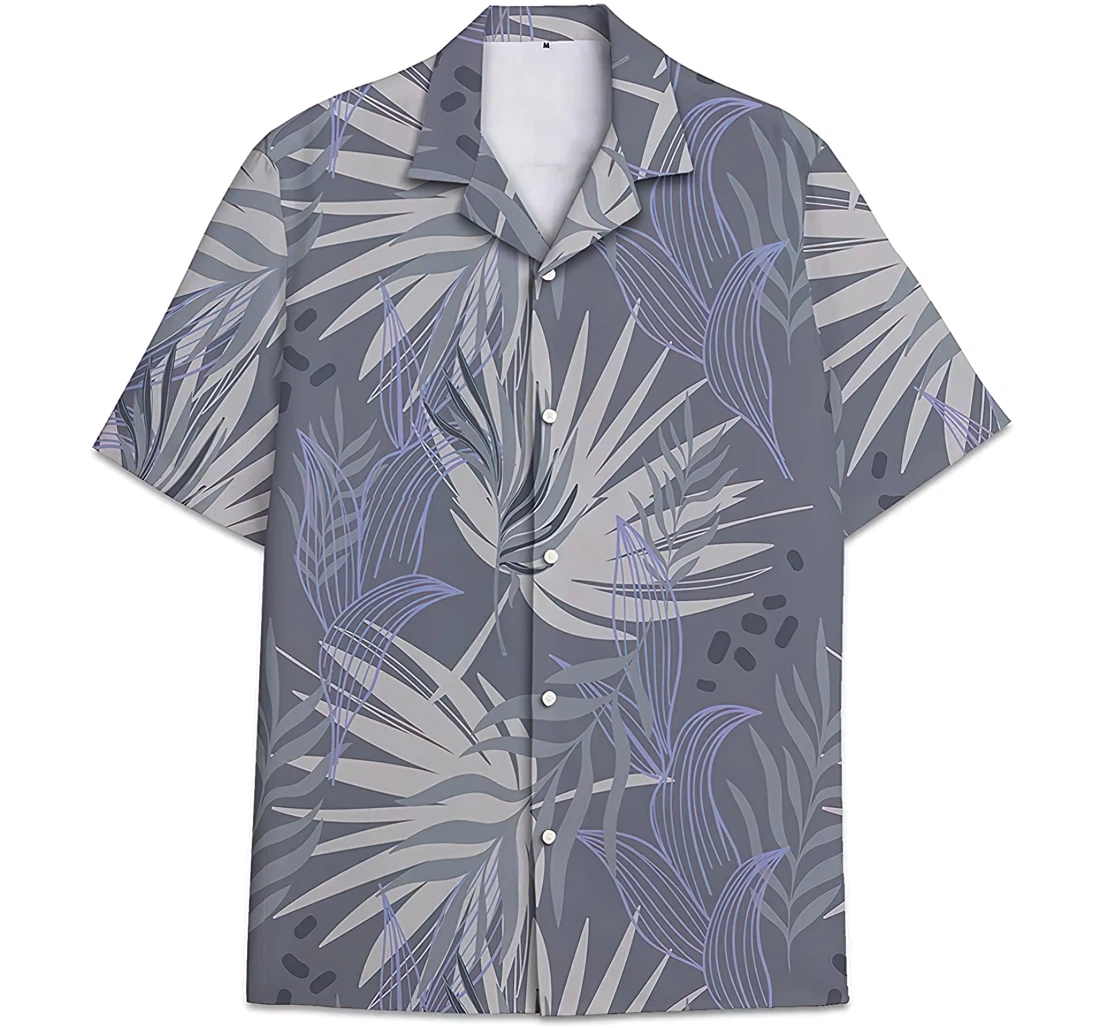Personalized Palm Fern Leaves Hawaiian Shirt, Button Up Aloha Shirt For Men, Women